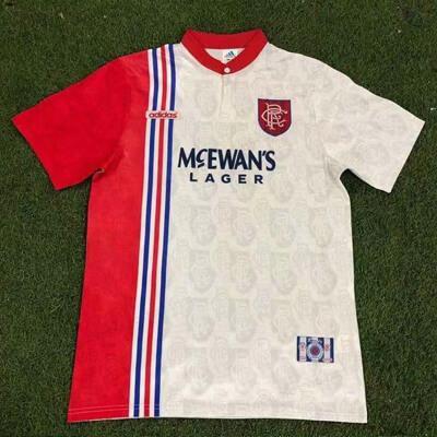 Jalkapallopaita Retro Rangers Vieraspaita Jalkapallo pelipaidat 96/97